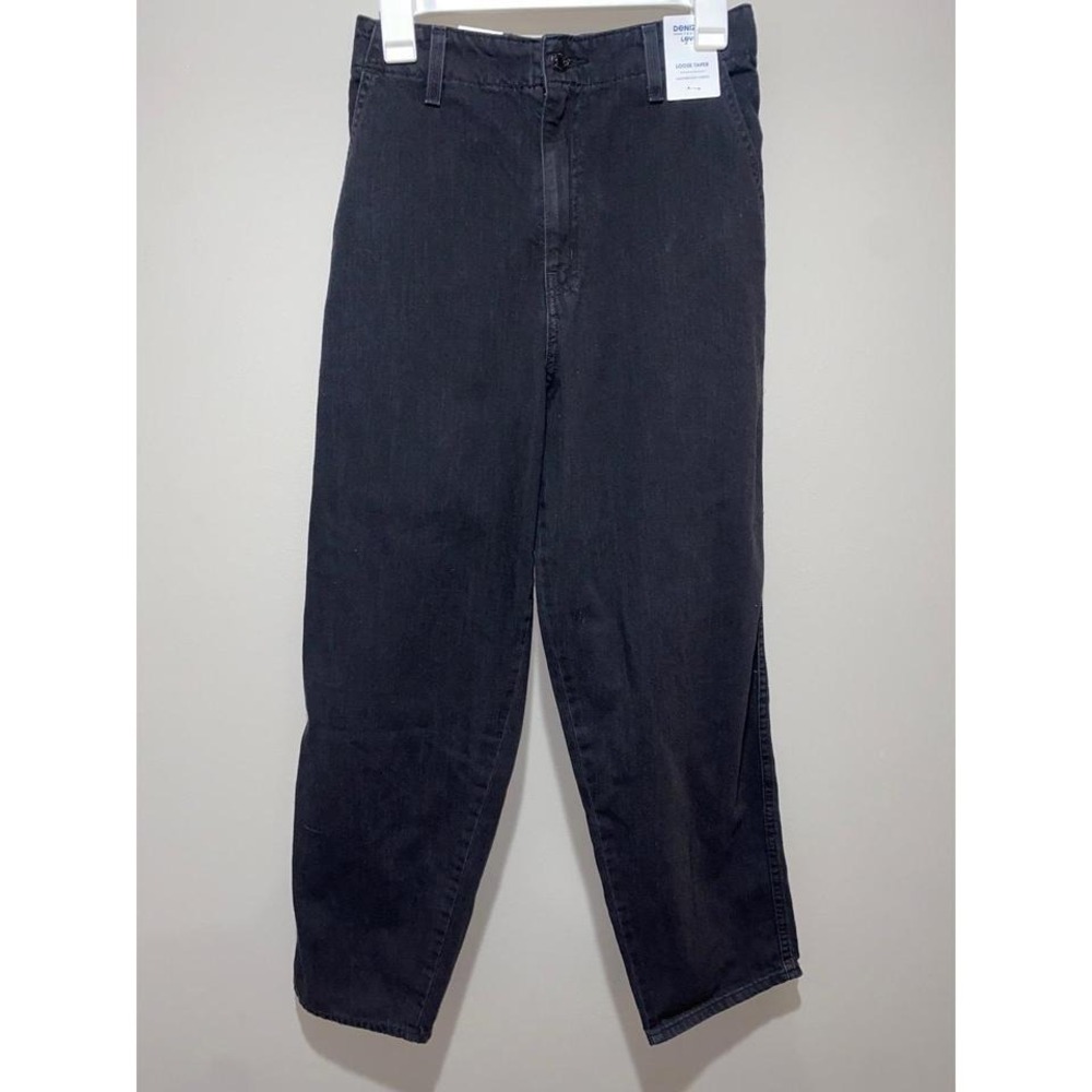 NWT Denizen From Levi's Womens High Rise Loose Fit Taper Jeans, Black, 6 |W28
